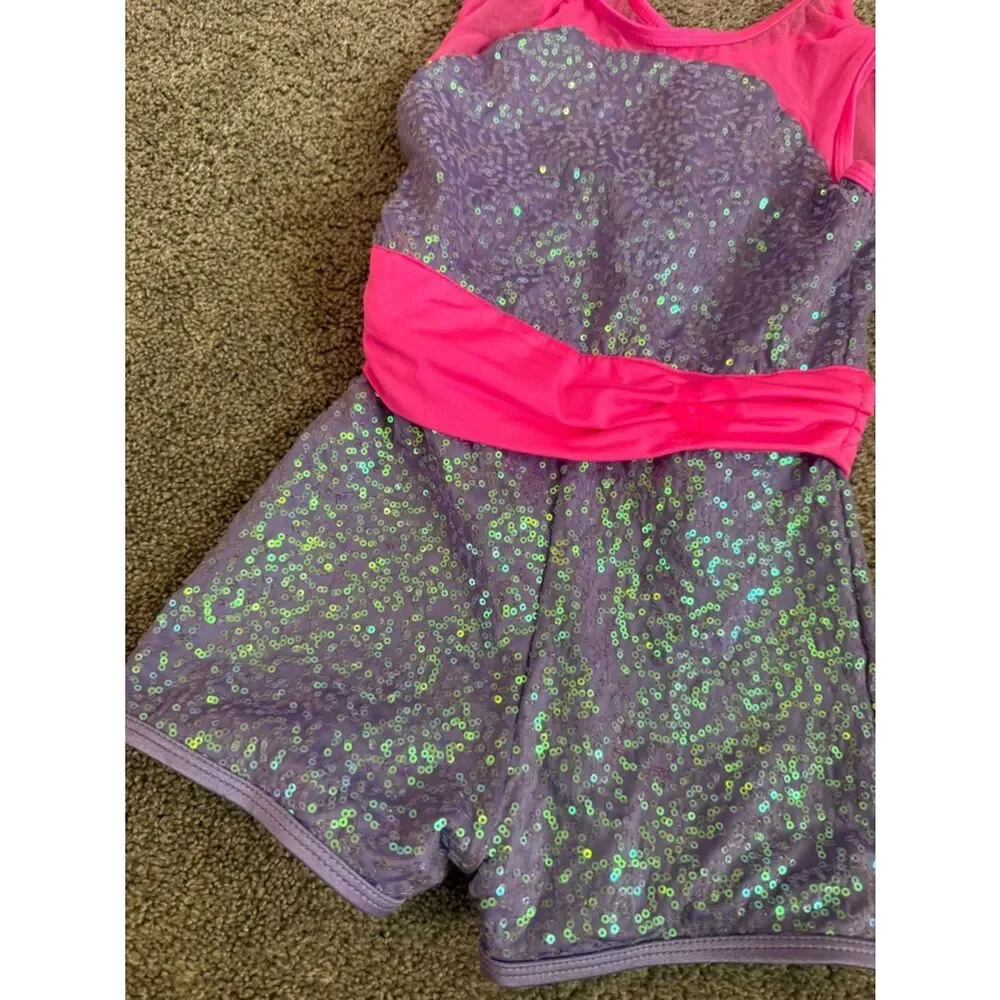 Alexandra Collection Lollipop Lane Purple Sequin Dance Costume Sz 8